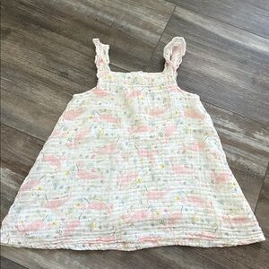 Angel Dear Muslin Pink Narwhal Dress Girls Size 2T